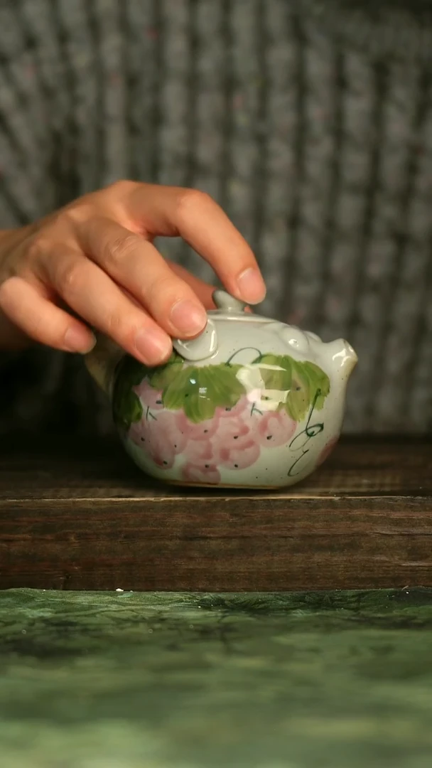 釉下彩陶瓷青诗集手工手绘瓷器