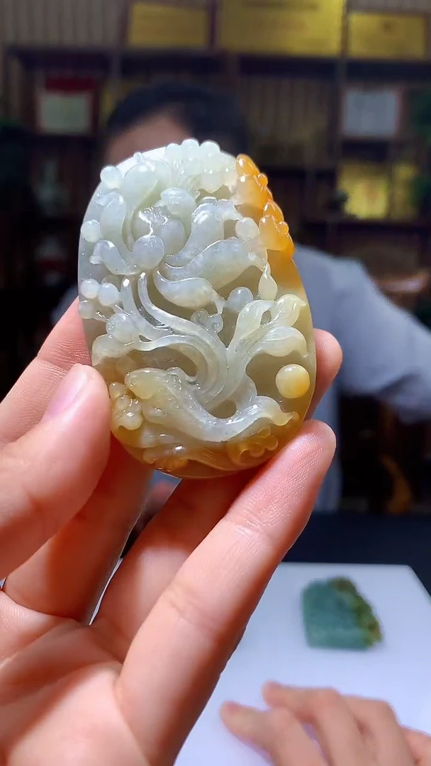 定制翡翠未镶嵌1071hm-毛货挂件66