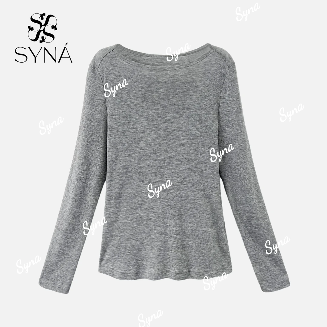 syna希娜 莱赛尔绵羊毛巨舒服圆领长袖罩衫