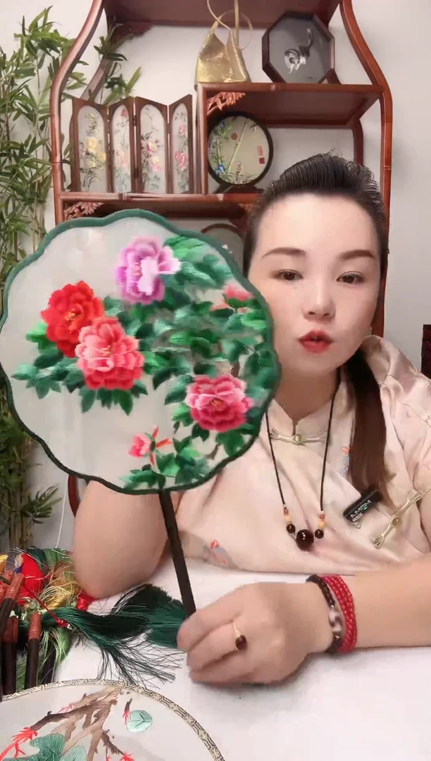刺绣团扇-双面绣花