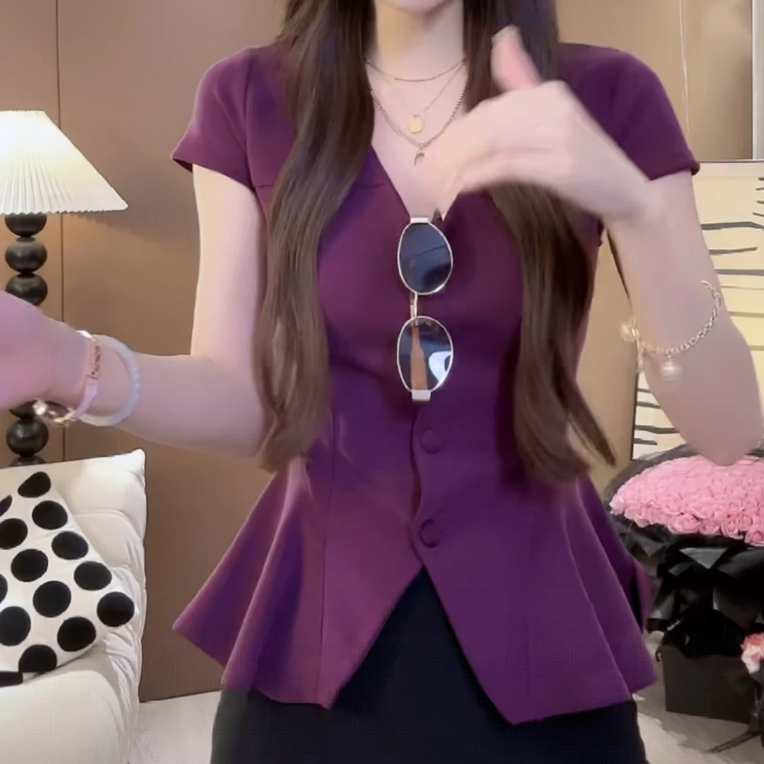 小众设计感气质网红短袖T恤2025夏季新款百搭休闲宽松洋气上衣