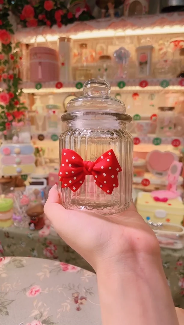 摆件开播福利数量不多，快抢！蝴蝶结密封罐