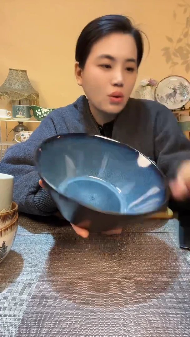 瓷片8英寸深碗 微瑕介意勿拍