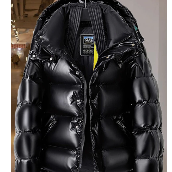 玛加西曼特冬季男士亮面短款羽绒服男新款潮牌大码外套加厚帅气