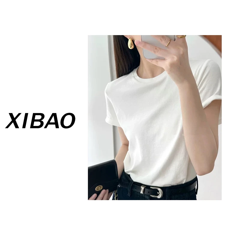 【进口皮马棉】高支棉T恤圆领女款新款夏季