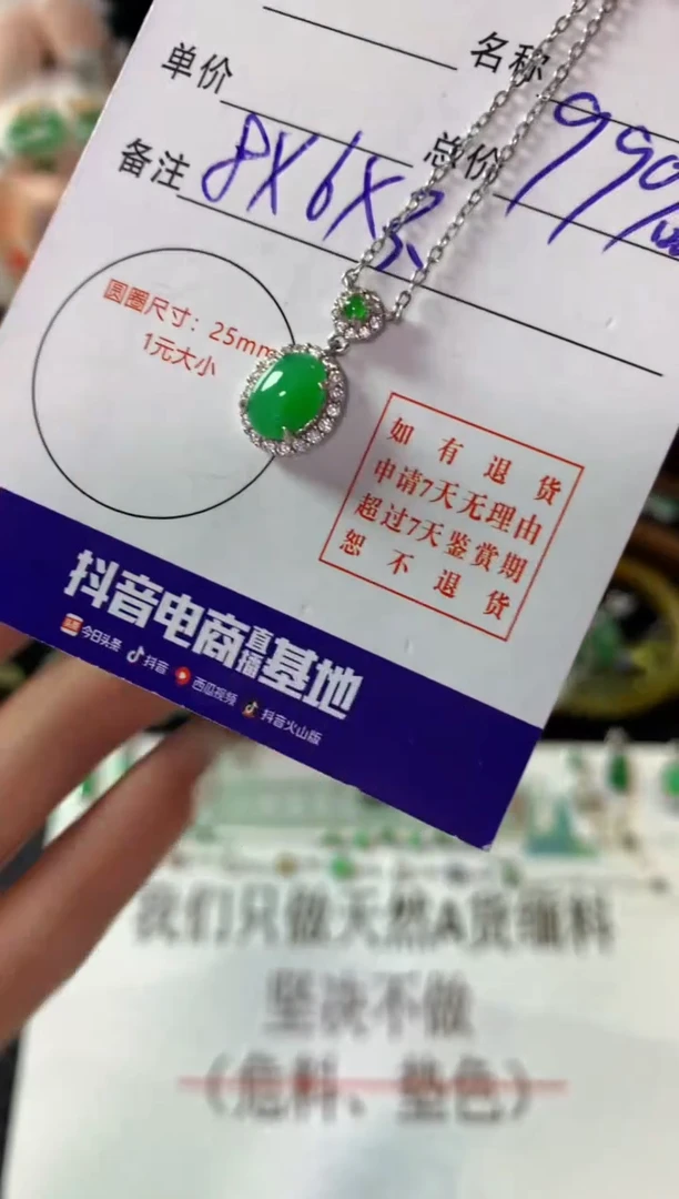 颈饰银S925镶嵌翡翠翡翠