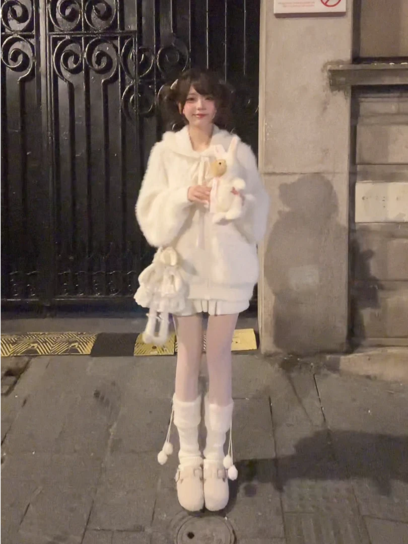 「小鸟自制」“绒绒兔”软糯doll感针织毛衣～超柔软不起球