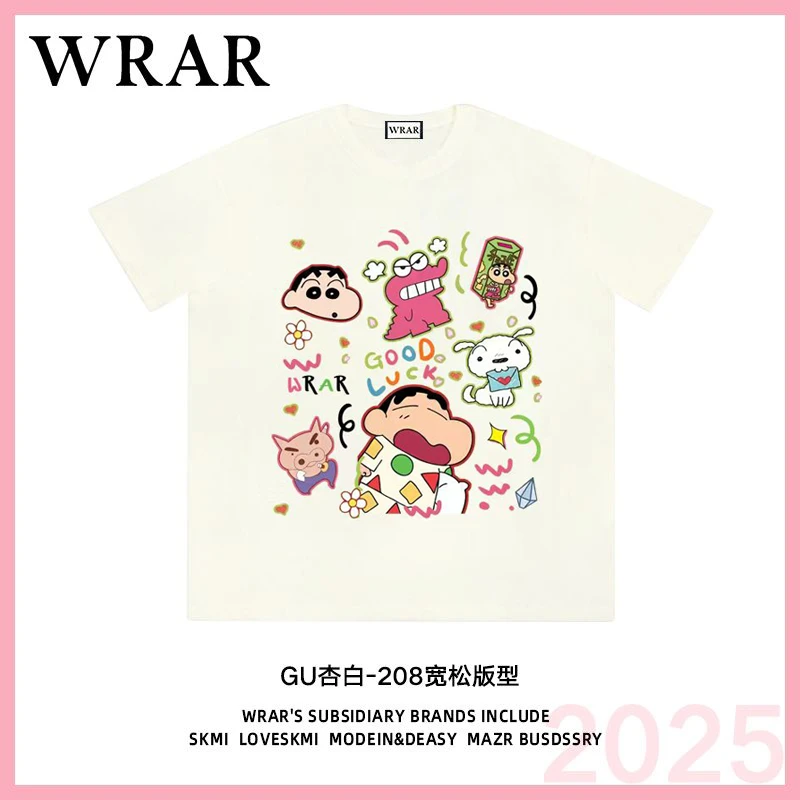 【幸运新新】新品潮流圆领透气宽松T恤情侣半袖动漫印花1