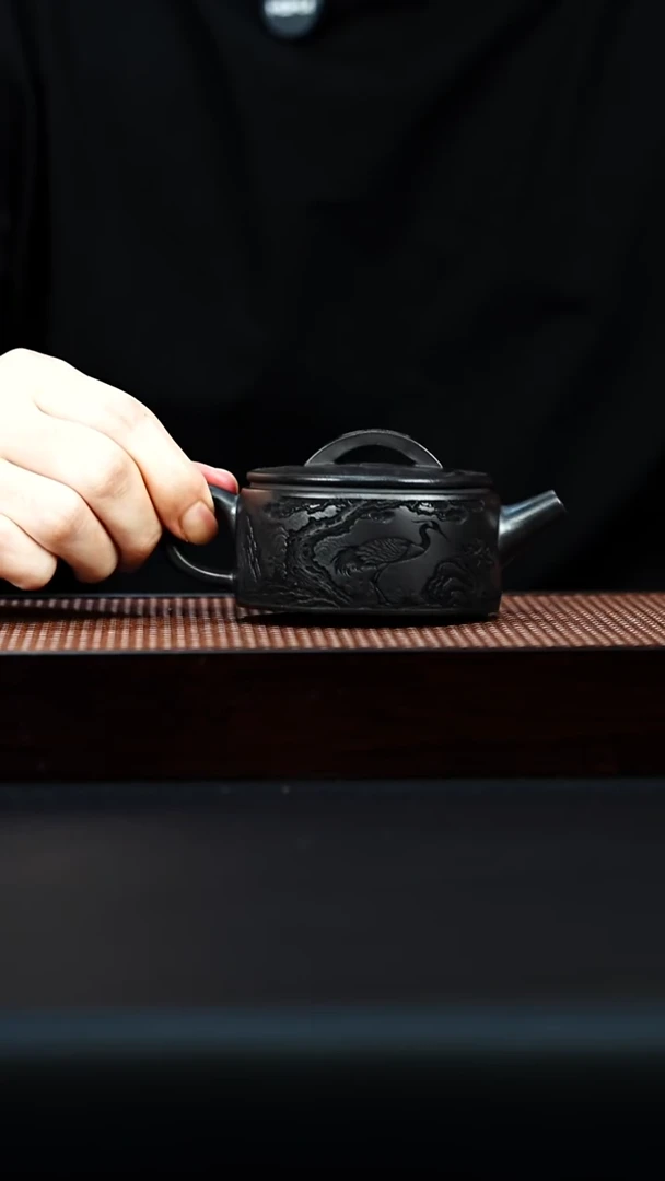 茶壶紫砂宜兴紫砂 汉瓦壶  石黄