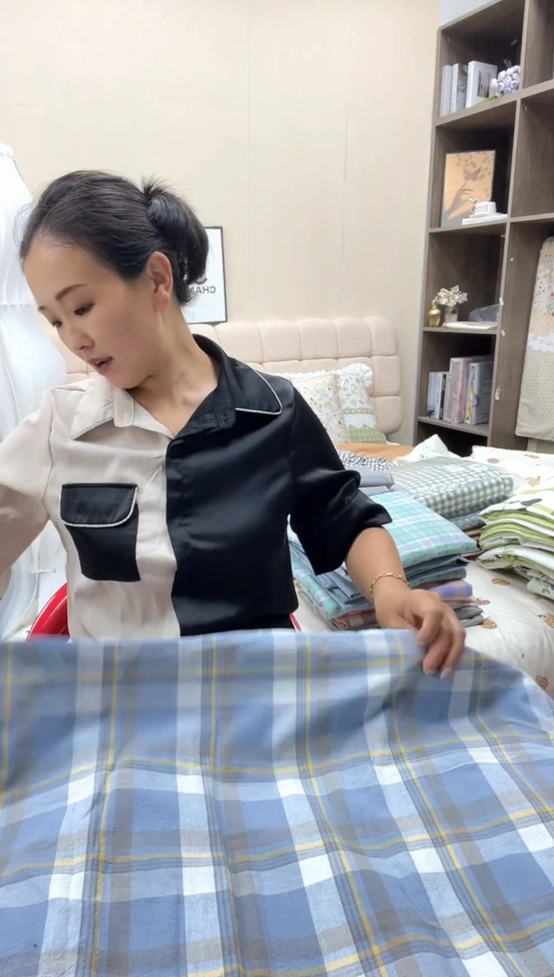 棉纯棉色织枕套一对  简析兰