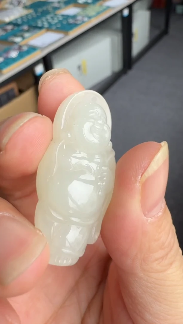 【闪购商品】和田玉吊坠未镶嵌站佛配绳