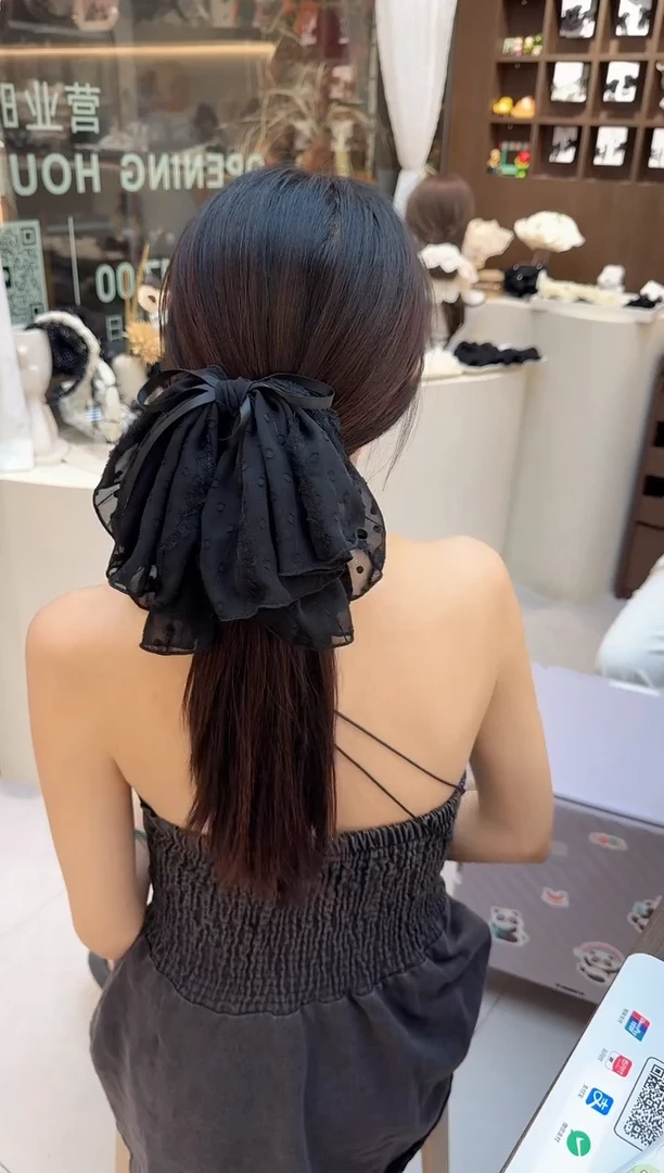 布艺非金属蕾丝发圈抓夹