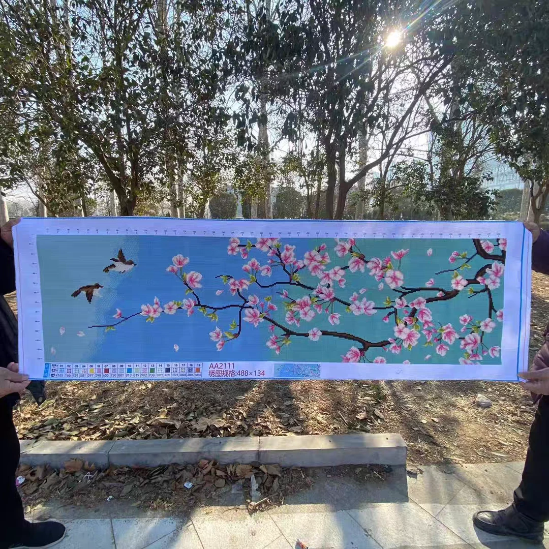 纯手工绣好的十字绣成品喜上枝头鸟语花香十字绣成品客厅办公室