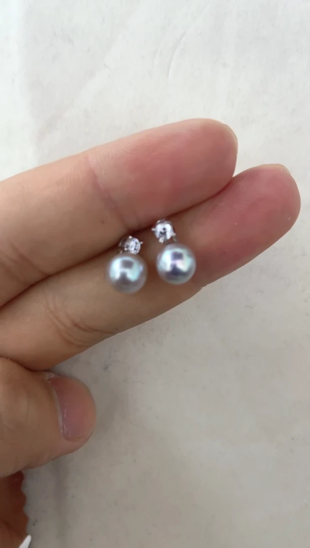 【闪购商品】海水珍珠耳饰银S925镶嵌耳钉