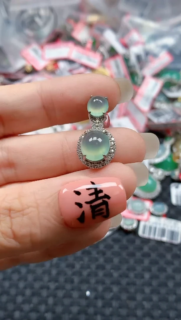 银S925镶嵌戒指翡翠天然A货缅甸翡翠