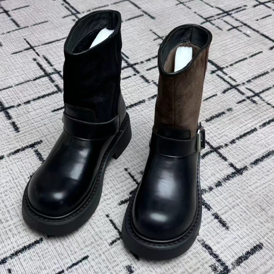 2593  骑士靴英伦风粗跟瘦瘦靴