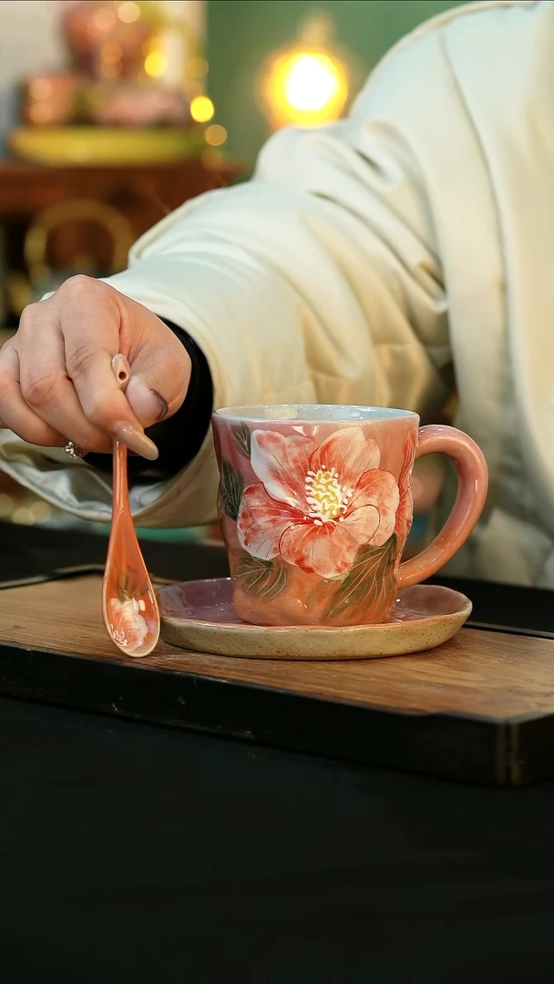【闪购商品】杯手绘心瓷陶瓷浮力