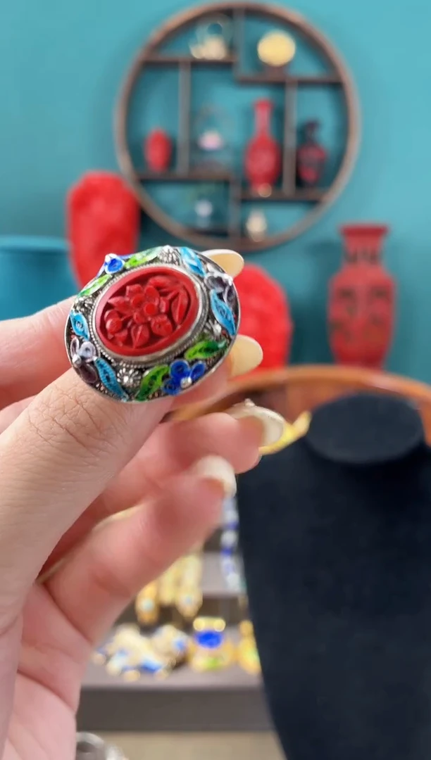 非遗手工花丝镶嵌戒指