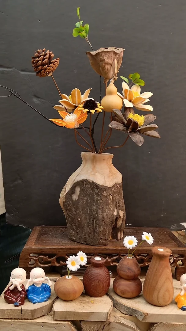 木实木花瓶一物一拍