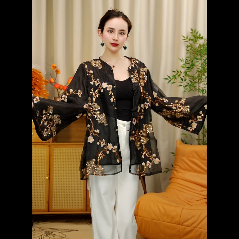 晴曦原创【板娘服】夏季新款重工刺绣上衣