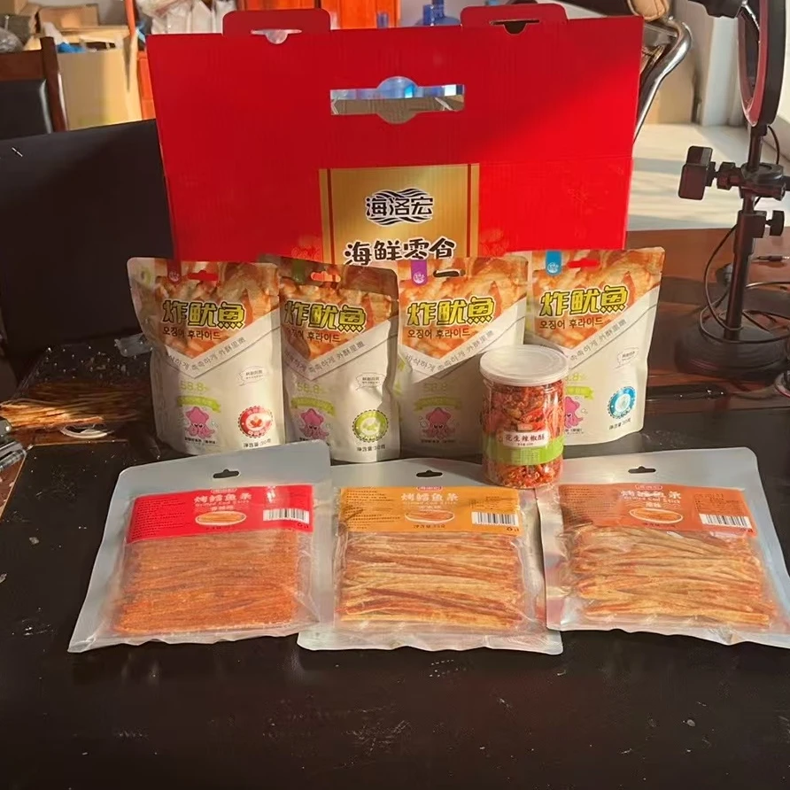 香辣脆辣椒酥特产小吃干嚼拌饭鳕鱼条烤鱼条即食炸鱿鱼条