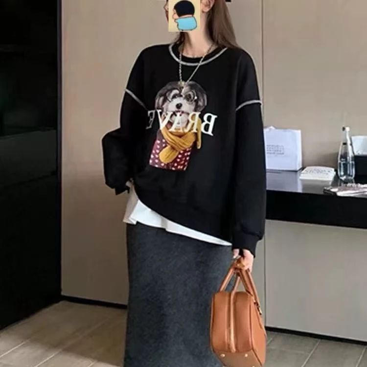 （更衣铺专属）2877小狗印花卫衣