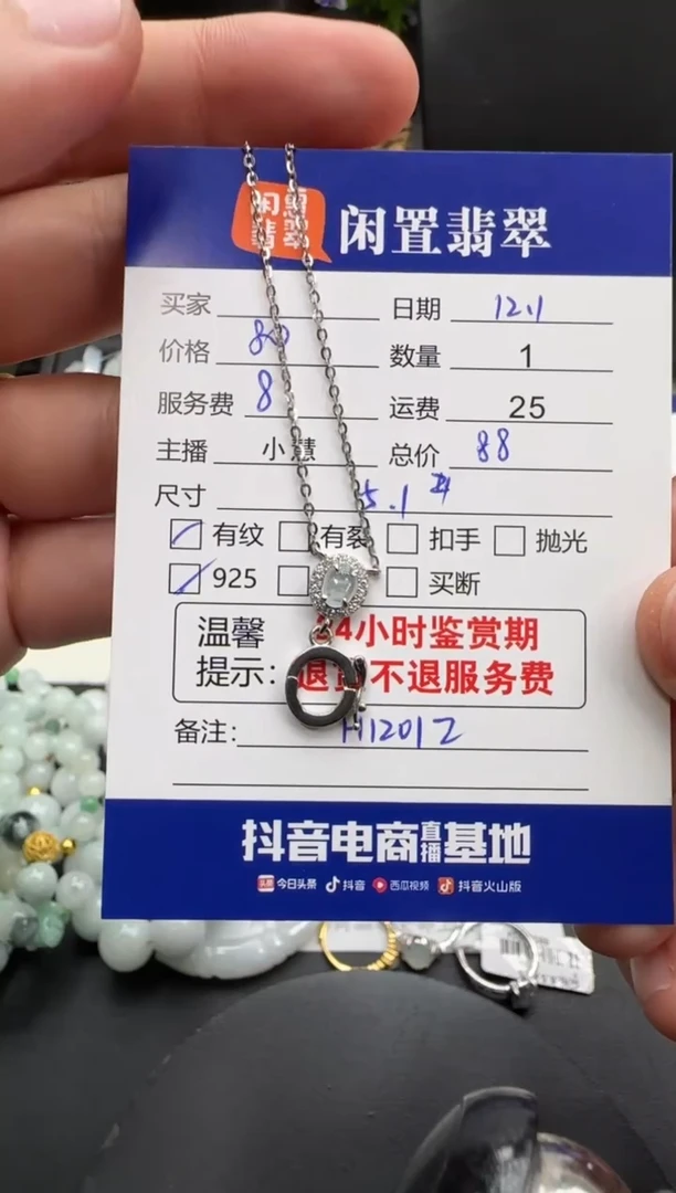 项链银S925镶嵌翡翠翡翠项链