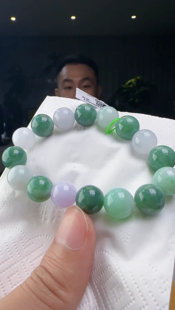 未镶嵌手串翡翠多样性发其一XM@@60B7J17389