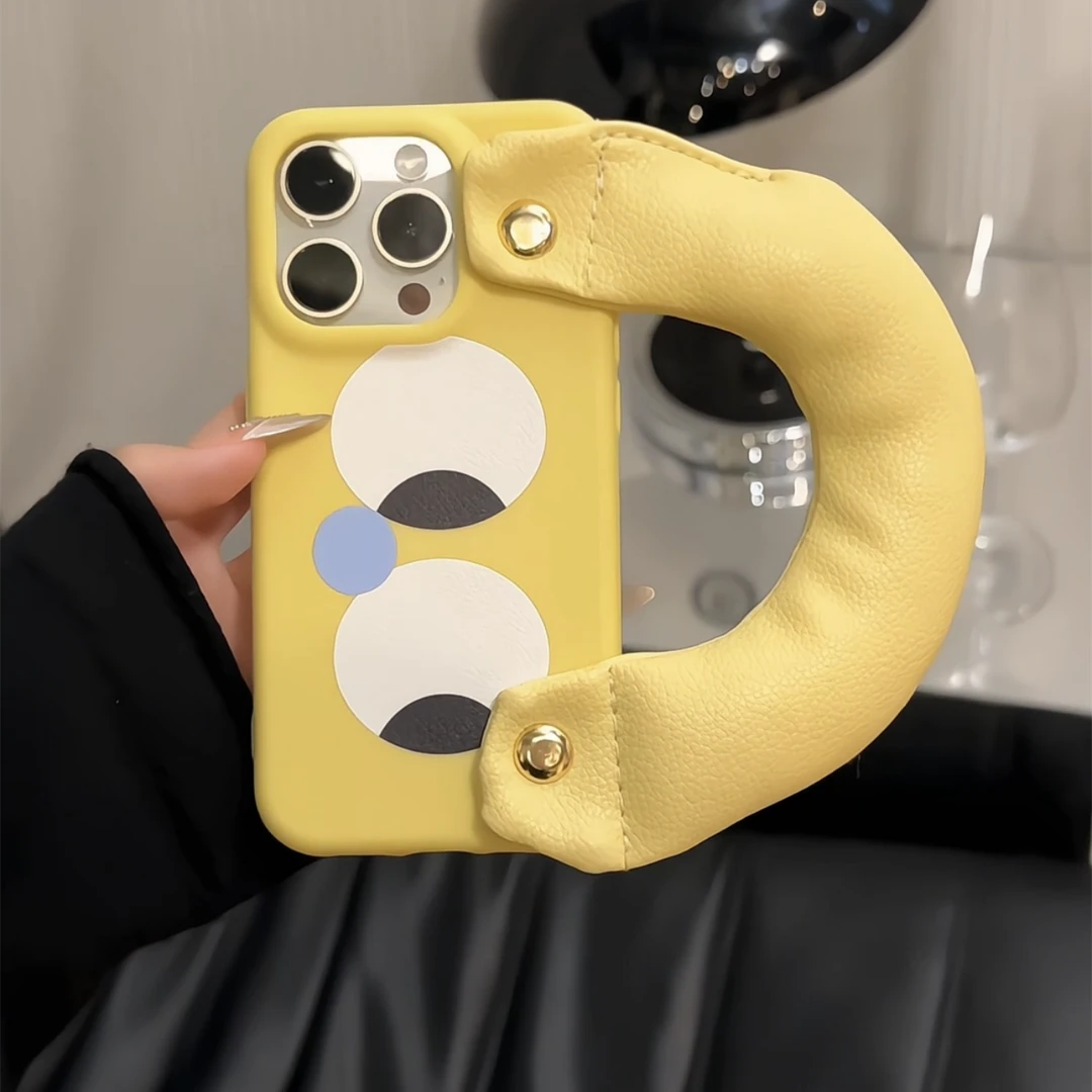 大眼睛适用iPhone17/苹果16promax/华为Pura80/70皮纹TPU手机壳