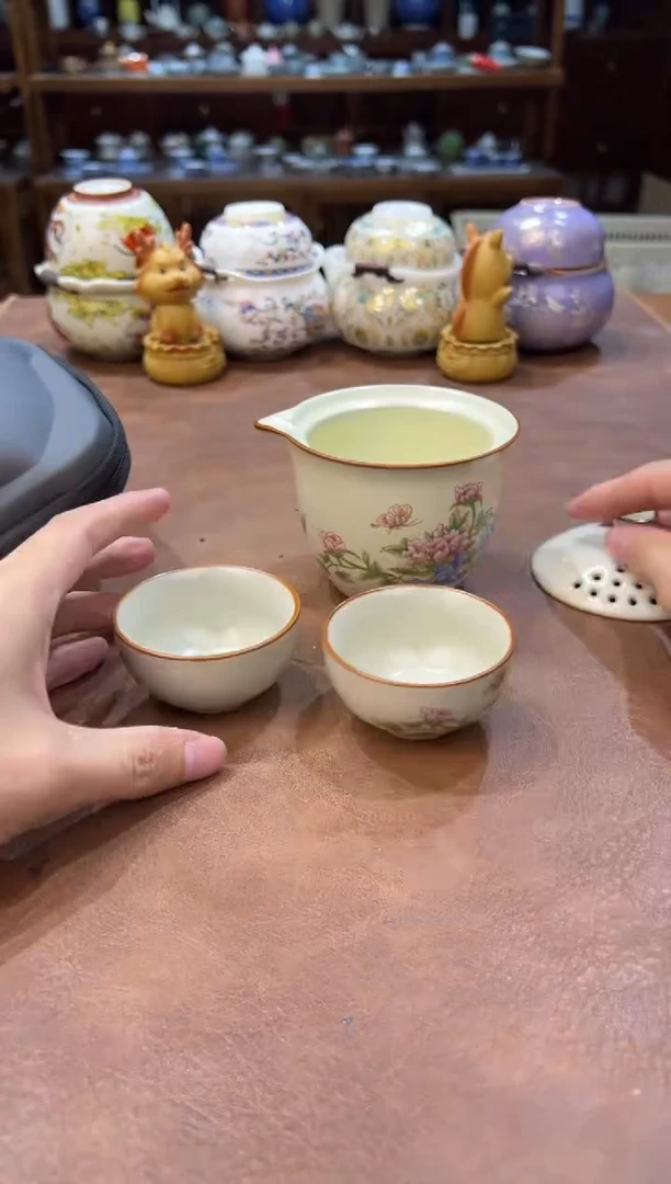 真的很便宜超好看会开片的旅行茶具