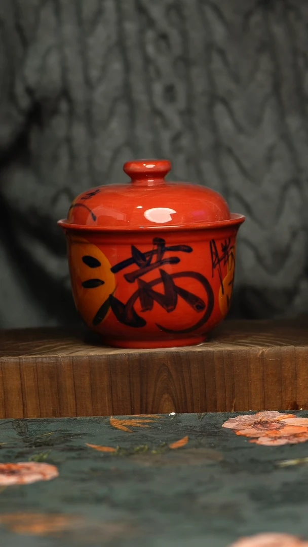 杯釉下彩手工手绘同款陶器