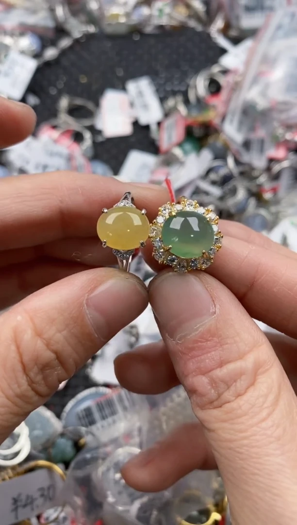 银S925镶嵌戒指翡翠888   6