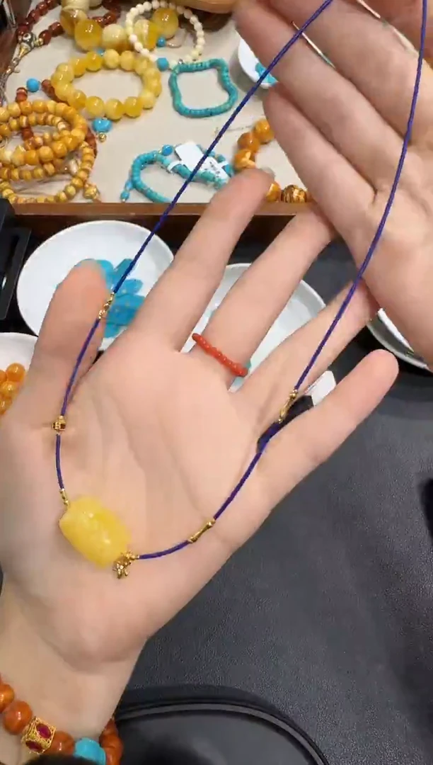 琥珀颈饰18K金镶嵌X1119-1195-354