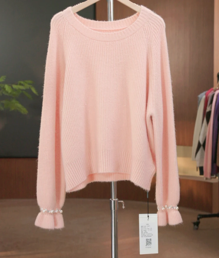 958-9960粉　秋冬常规款百搭气质秋季毛针织女装