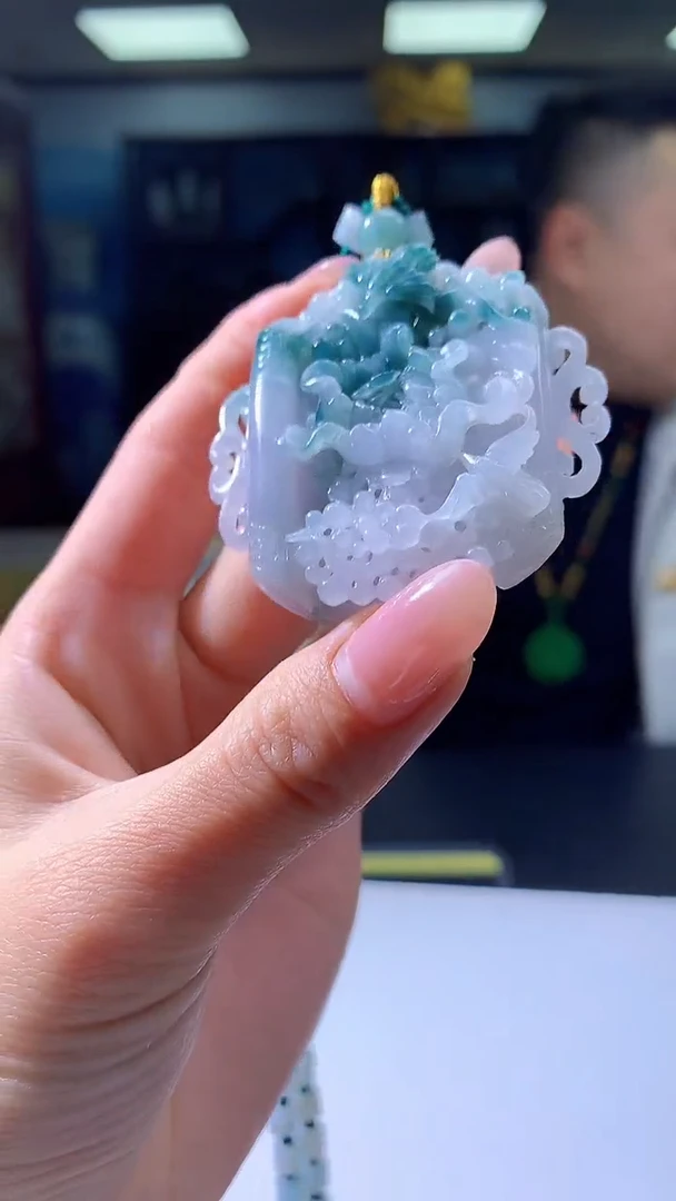 【闪购商品】定制翡翠未镶嵌8048jj-毛货挂件1配珠链