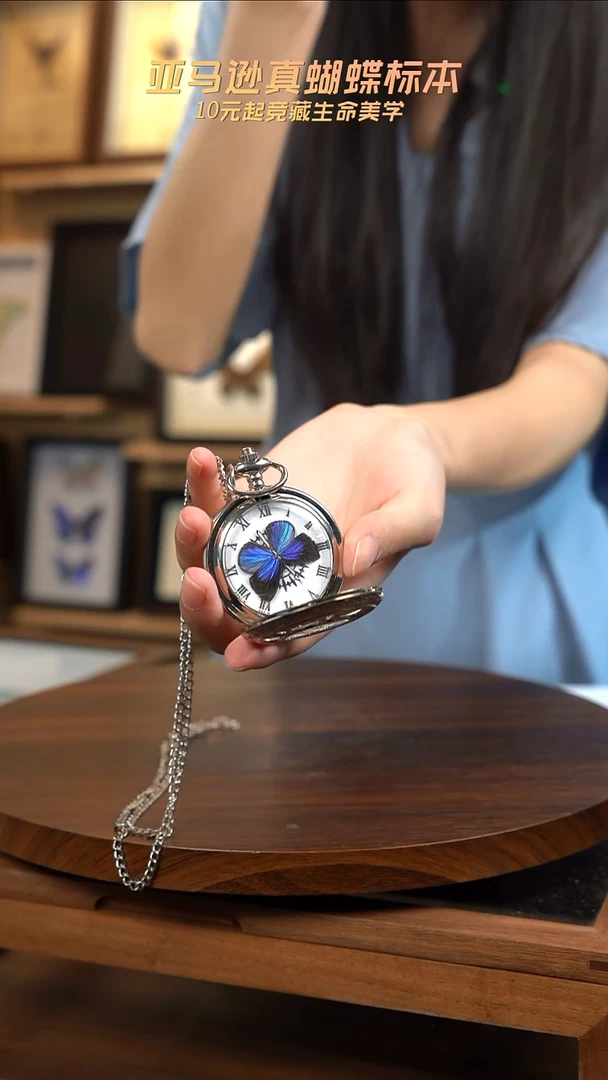 雅灰蝶怀表简约版