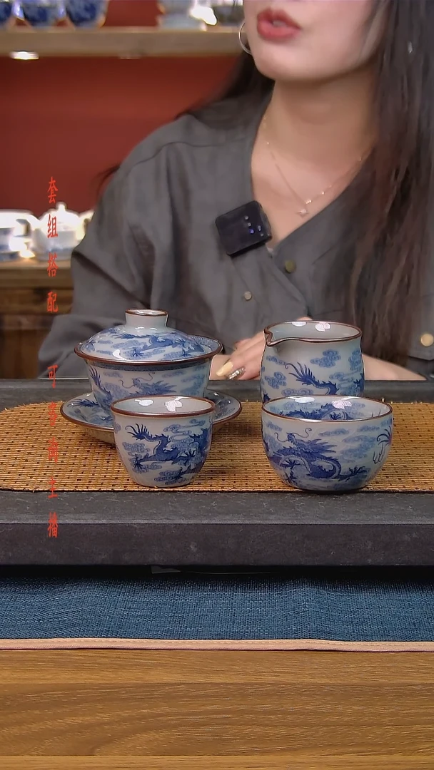 简装家用款4件套 老陶泥开片纹陶瓷茶具