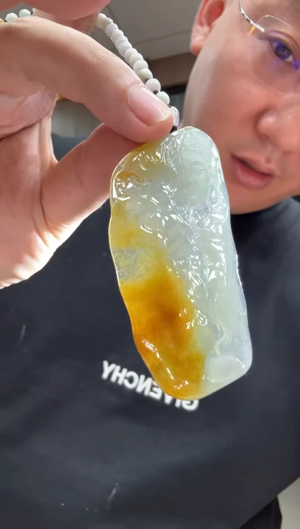 未镶嵌挂件翡翠A货翡翠孤品国雕谢林工