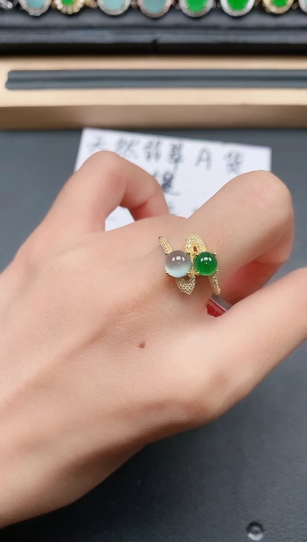 翡翠戒指银S925镶嵌11111