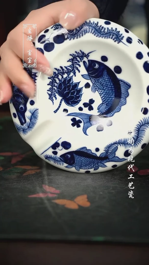 微瑕 福利手绘现代高温瓷 雪茄缸