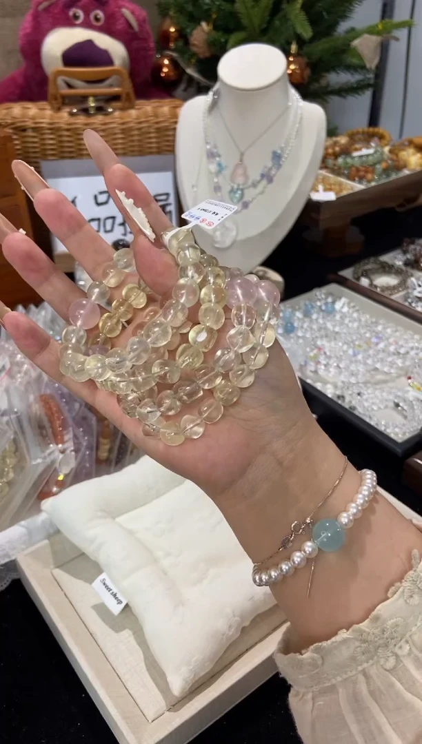 水晶手串未镶嵌孤品捡漏均匀瑕疵介意勿拍