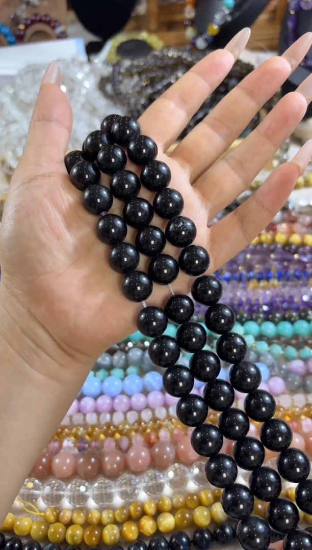 未镶嵌玛瑙/玉髓珠宝半成品卡14黑曜一条