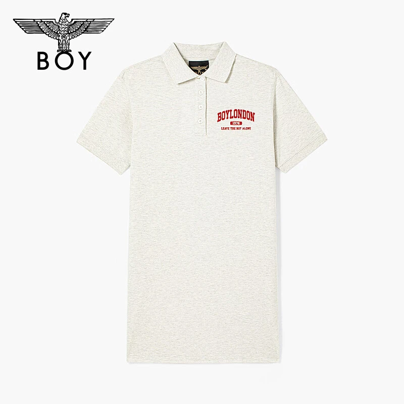 BOYLONDON夏24新品女连衣裙撞色刺绣学院风休闲POLO连衣裙W17007