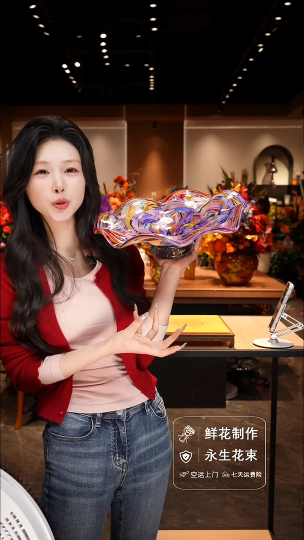 手工艺品琉璃手工花器花束空运包邮送货上门-以图片为准