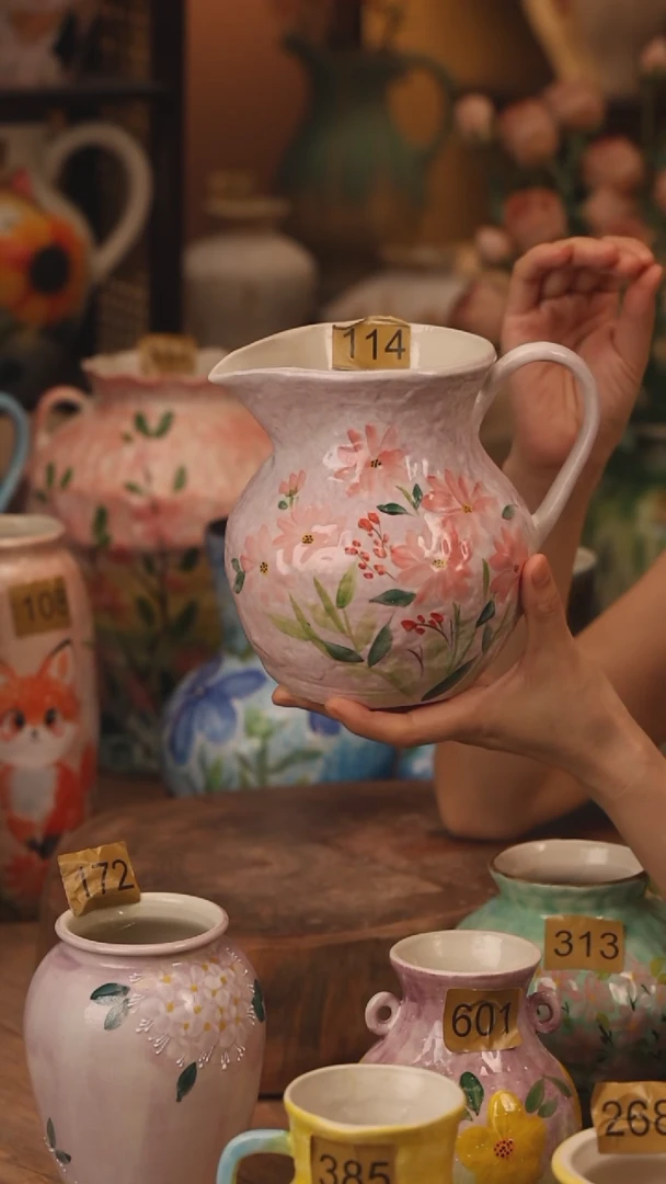 陶瓷114景德镇设计师手作花器摆件侘寂风