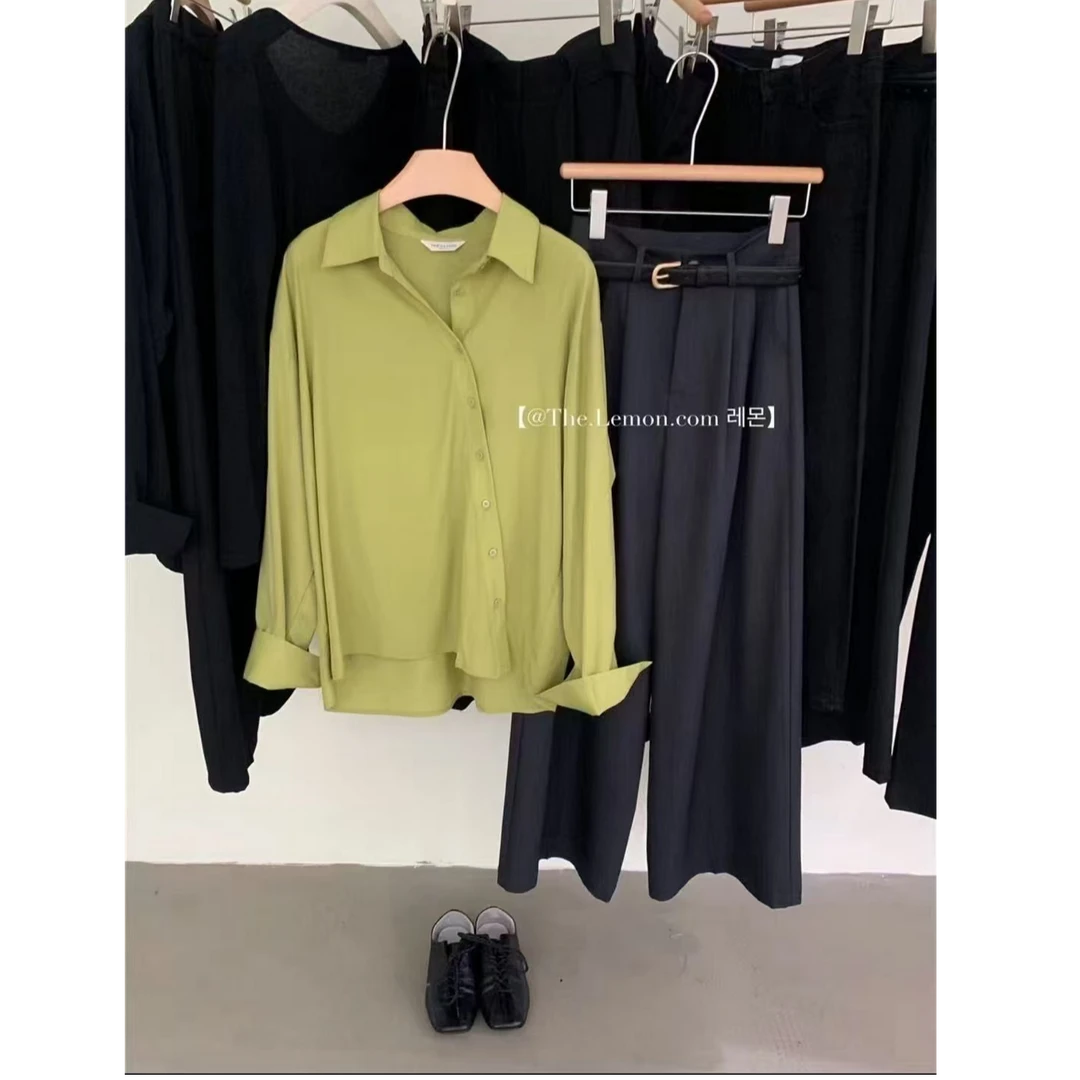 玲玲服饰·【9357】春款斜扣衬衣