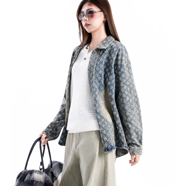 IDLE IDOL提花牛仔夹克秋季新品复古男生衣服高级感不挑身材外套