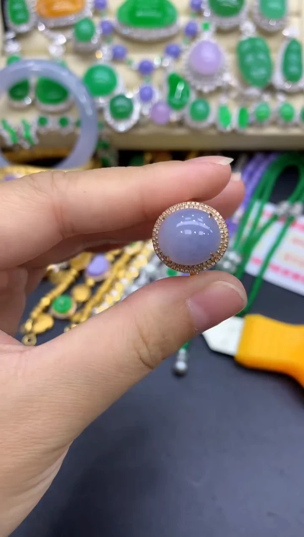 18K金镶嵌戒指翡翠397-中国好珍宝