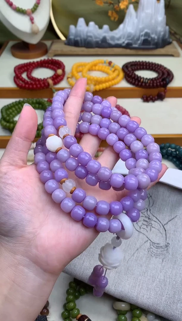 【闪购商品】白玉菩提手串日照紫烟