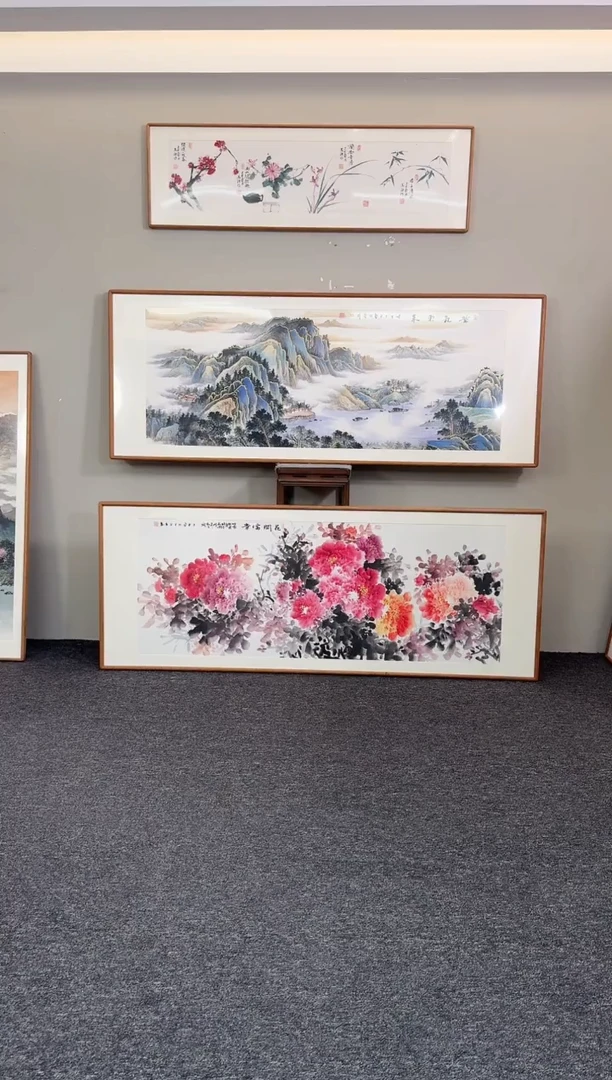 国画紫气东来210*80手绘作品